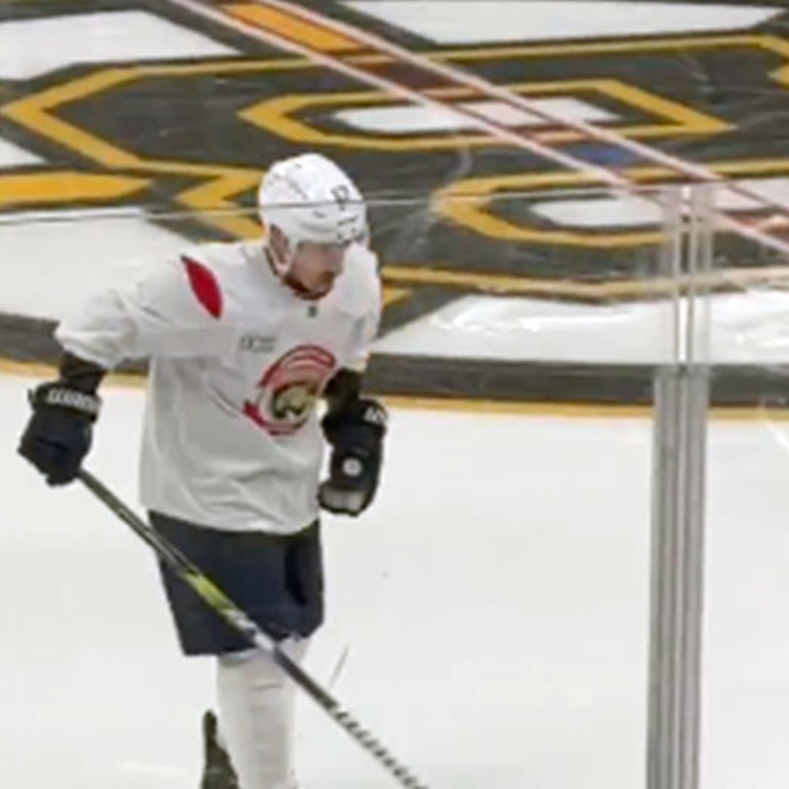 Marchand back on the ice in Boston... in a Panthers sweater!