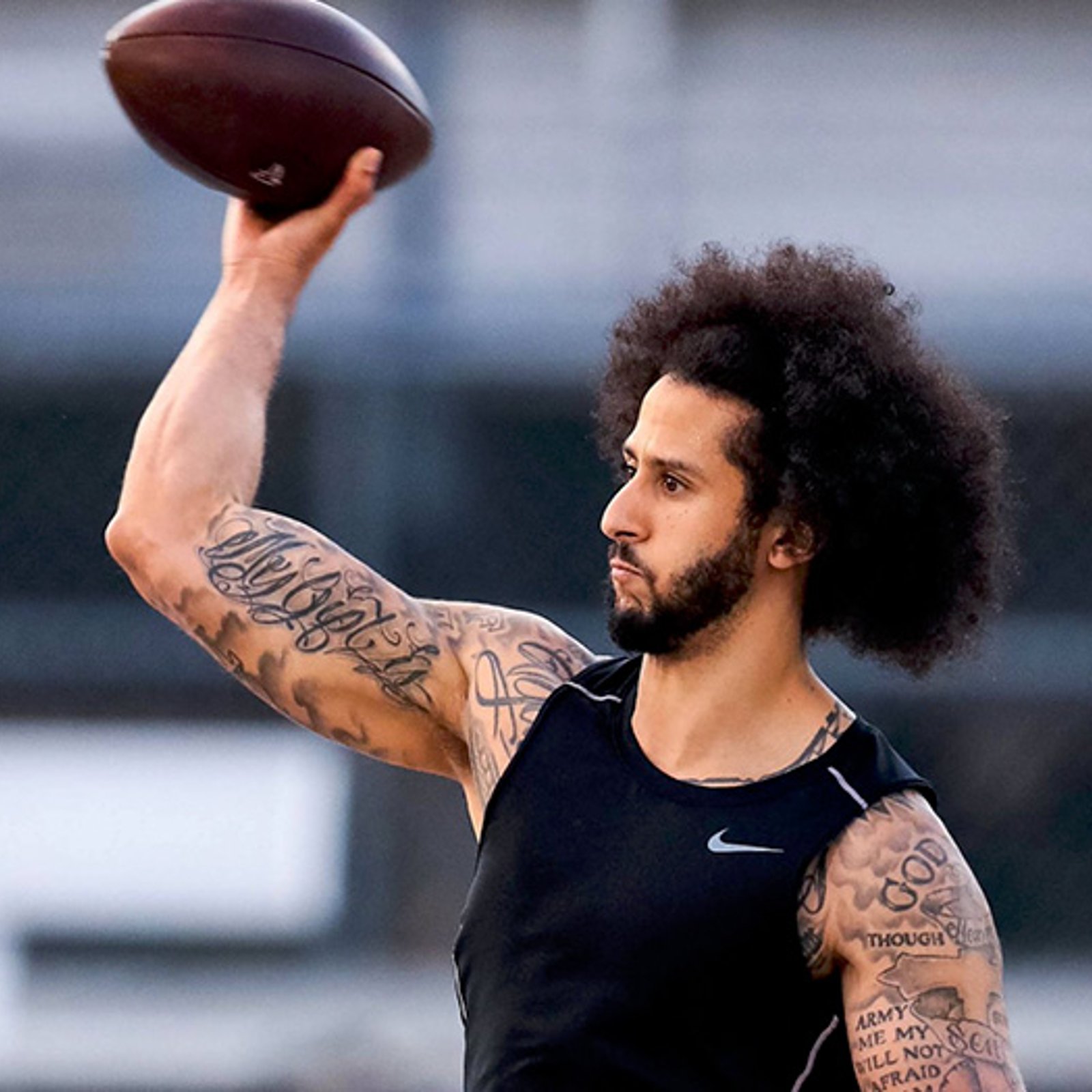 Colin Kaepernick throwing for NFL scouts at Michigan's Spring Game 