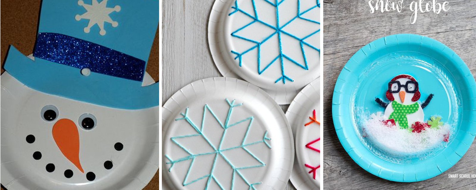 6 Nouveaux et magnifiques bricolages d'hiver à faire avec les enfants, à partir d'assiettes en carton! 