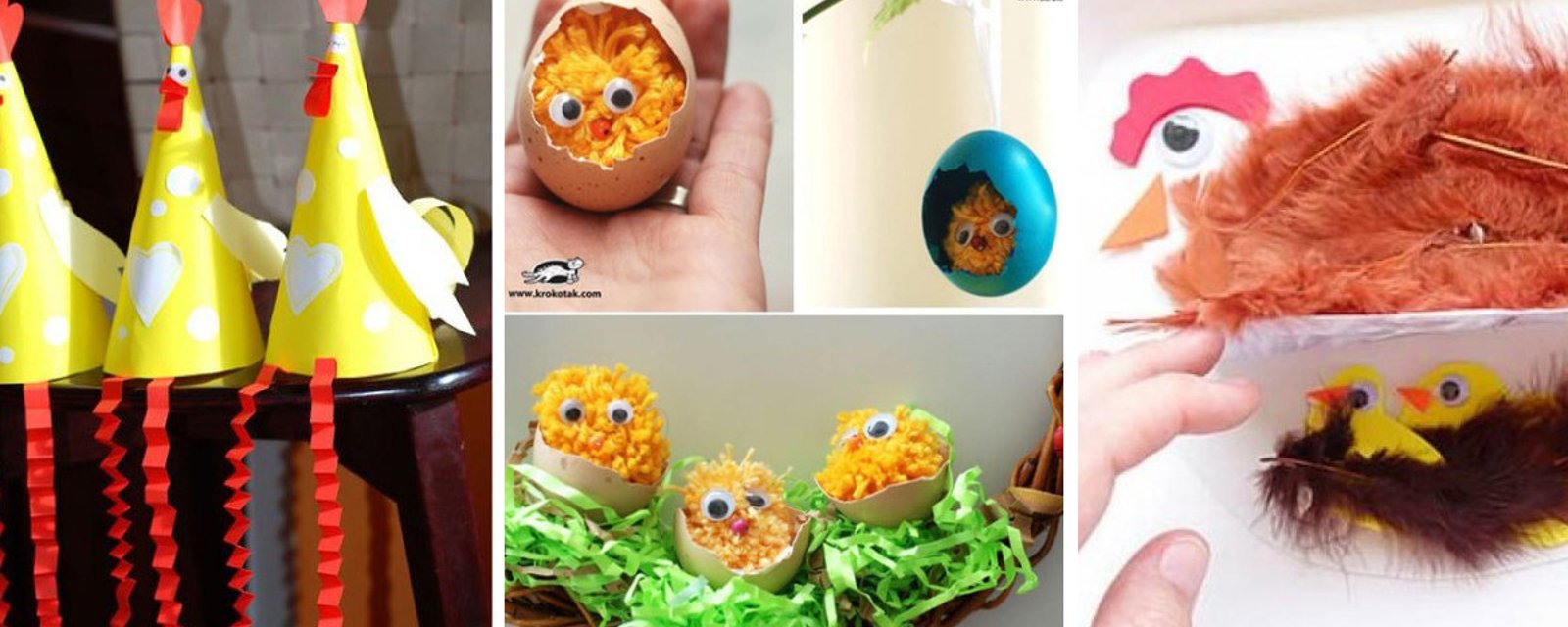 14 beaux bricolages de Pâques à faire avec les enfants! Sous le thème, des poules!! COTTE COOOTTE!! 