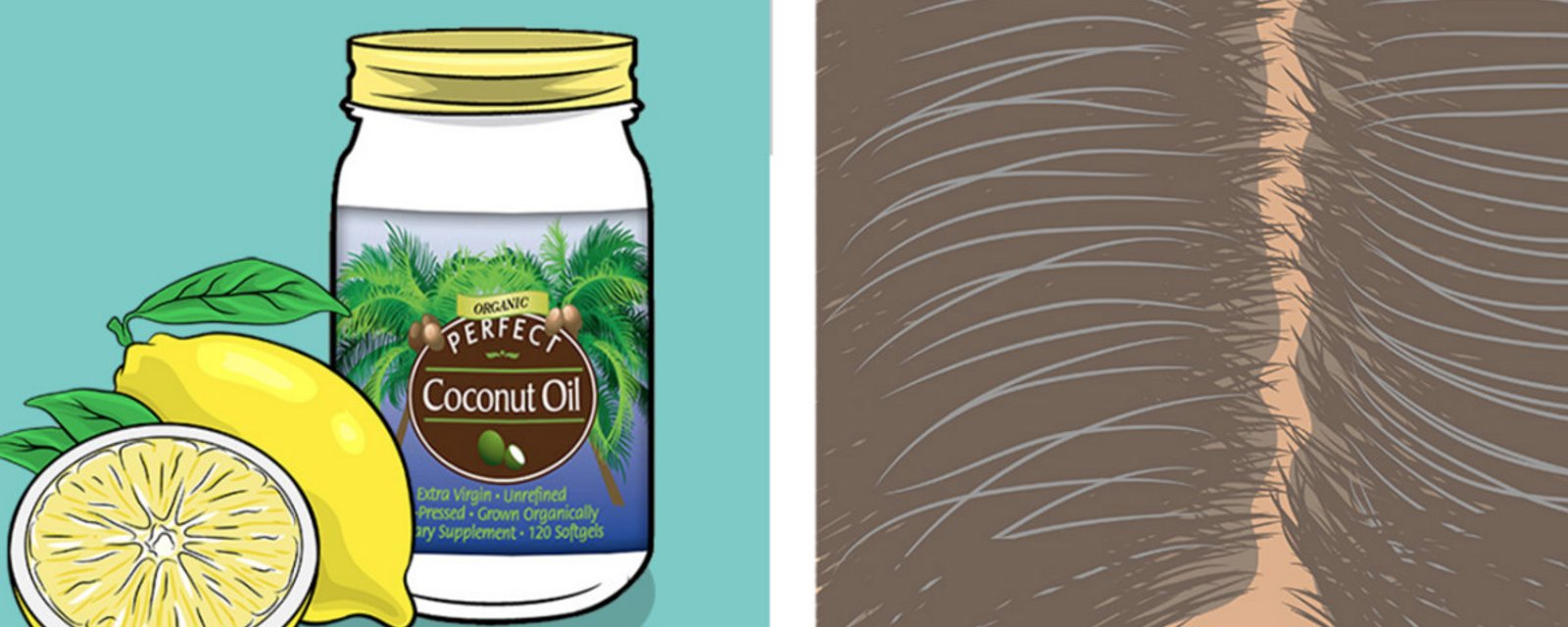 Mélangez du jus de citron à de l’huile de coco et… faites disparaître vos cheveux gris! Trucs