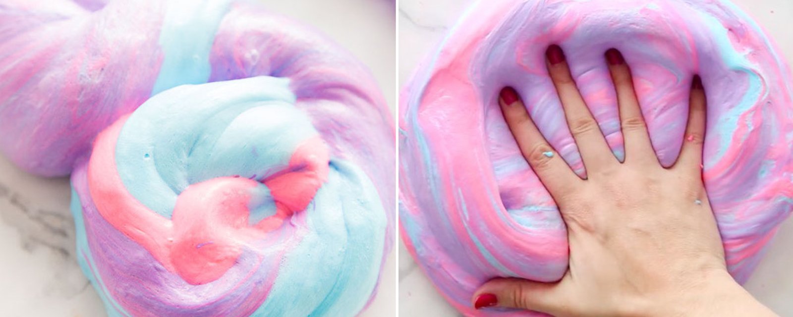 Recette de slime gonflée aux couleurs de licorne 