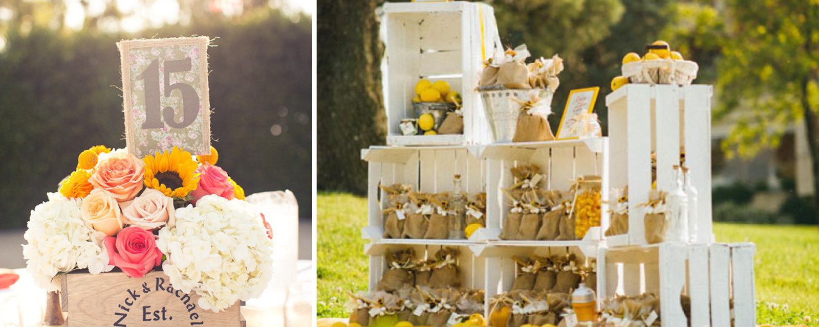 20 idées créatives pour décorer un mariage avec des caisses en bois 
