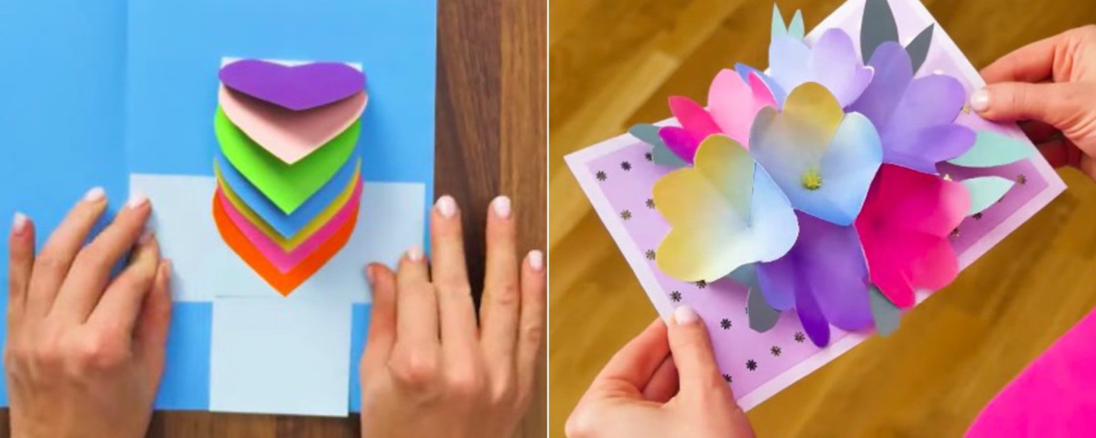 Avec du simple papier, elle nous apprend à faire 10 modèles différents de carte Pop-Up 