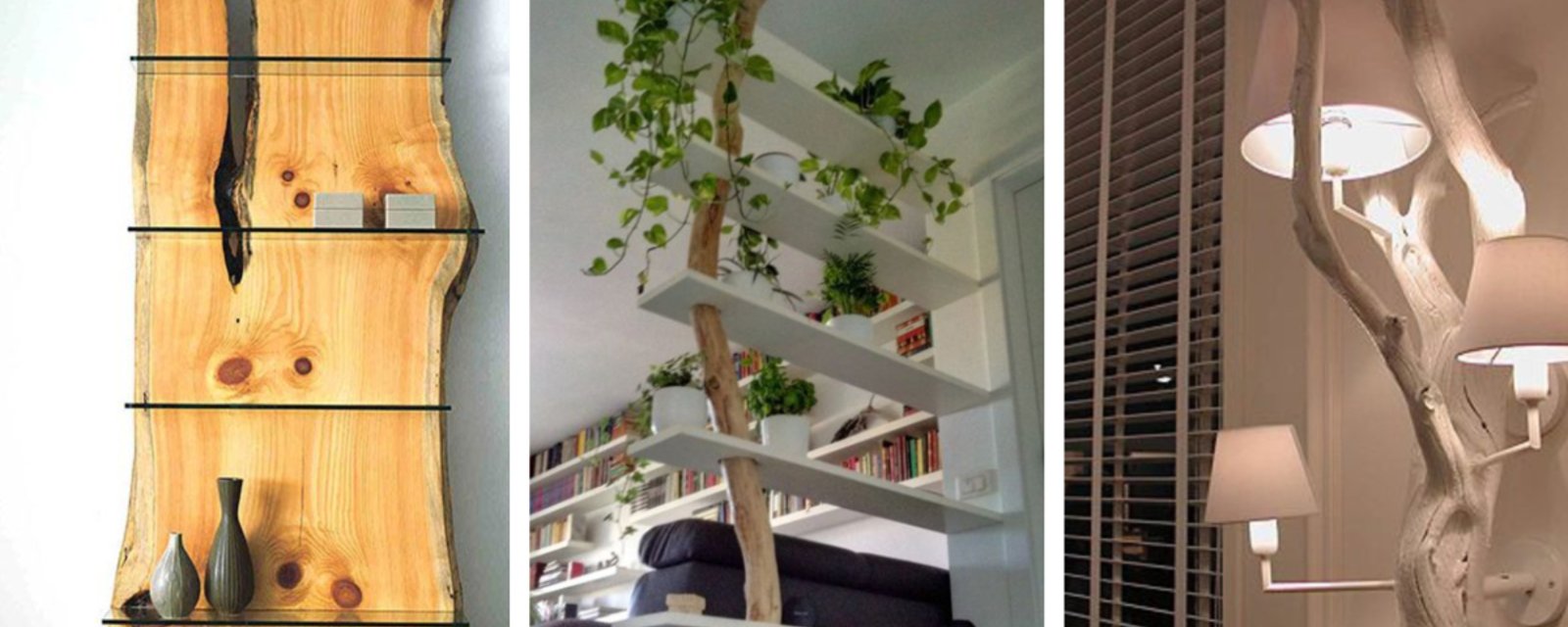 20 façons d'utiliser des troncs d'arbre pour décorer dans la maison