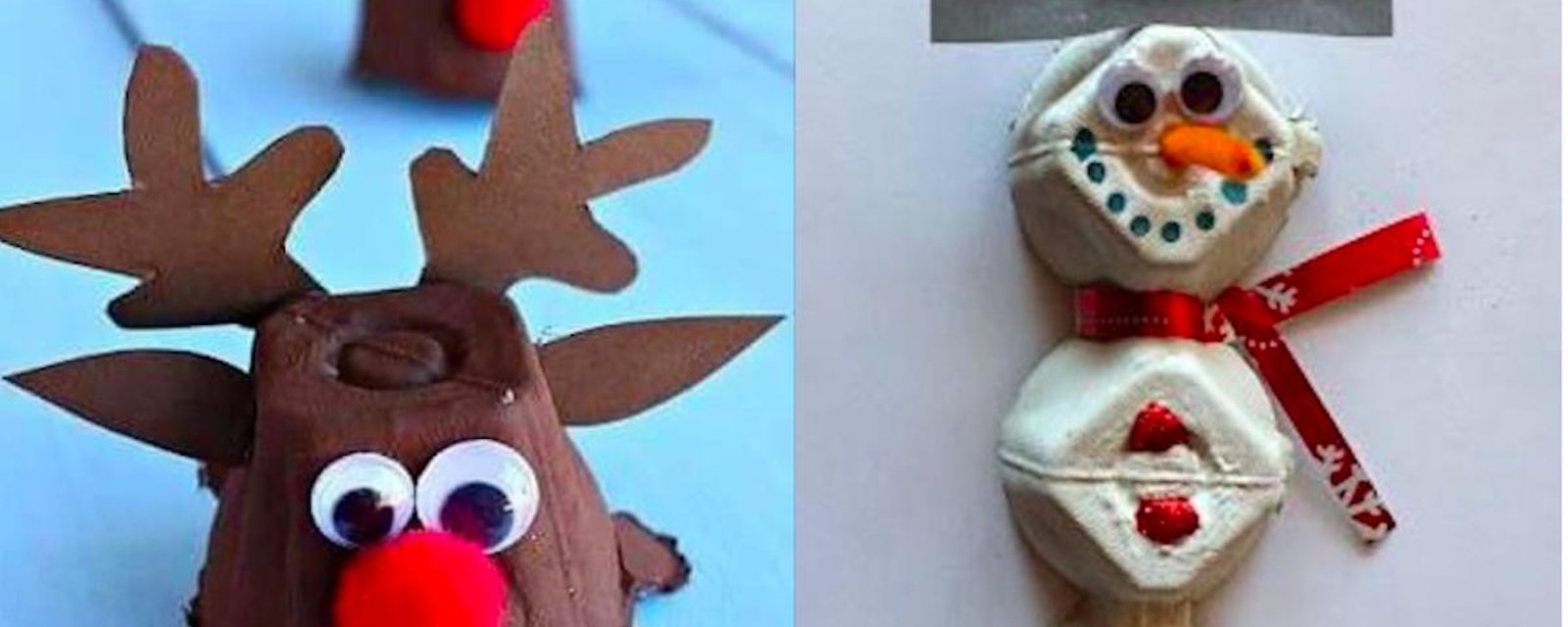 11 bricolages de Noël à réaliser avec des boites d'oeufs