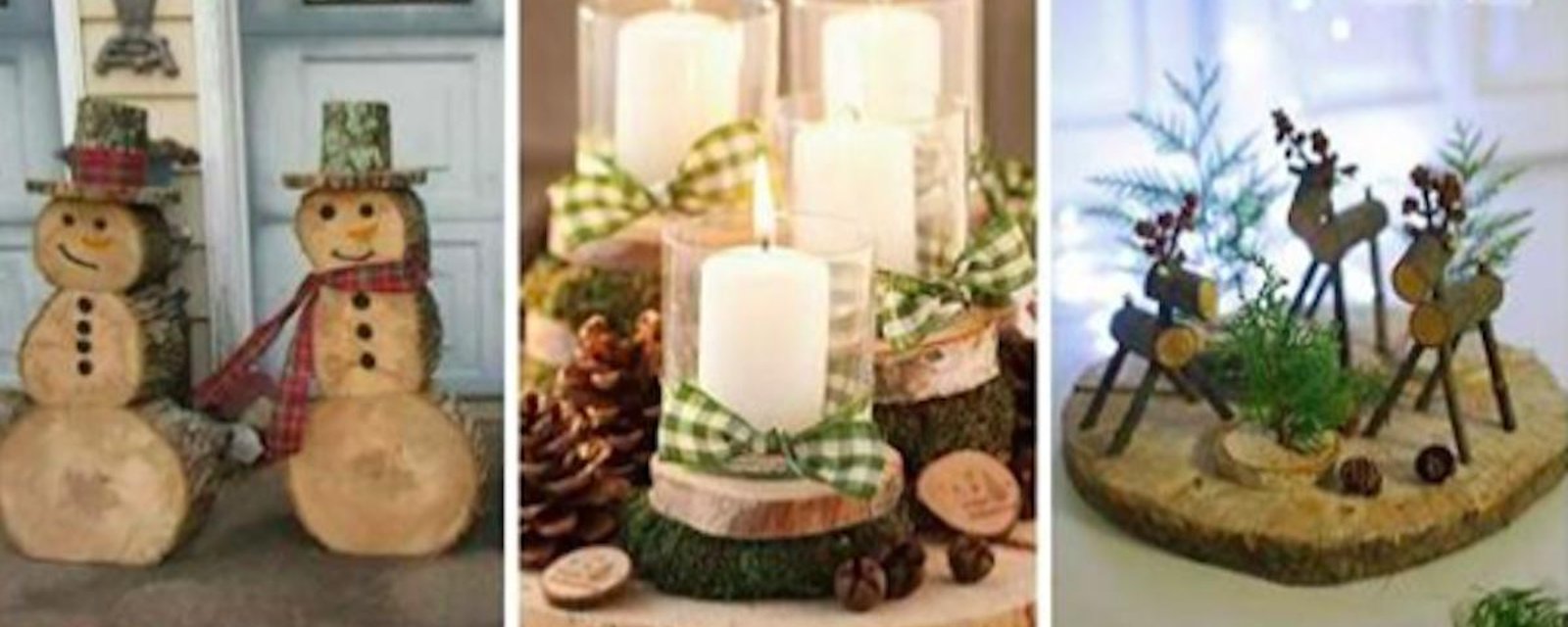 17 décorations de Noël que vous pouvez réaliser avec des rondins de bois