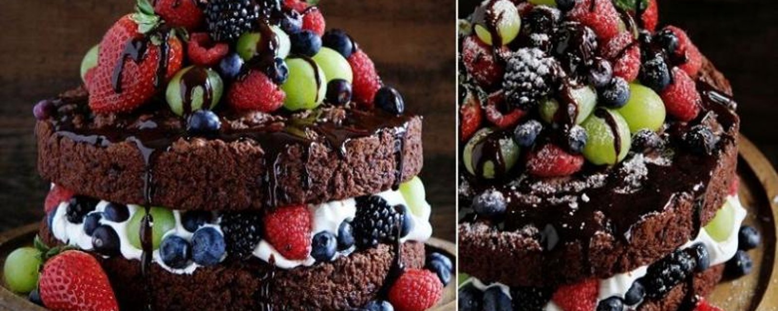 Gâteau au chocolat et fruits! Un dessert incroyablement beau! 