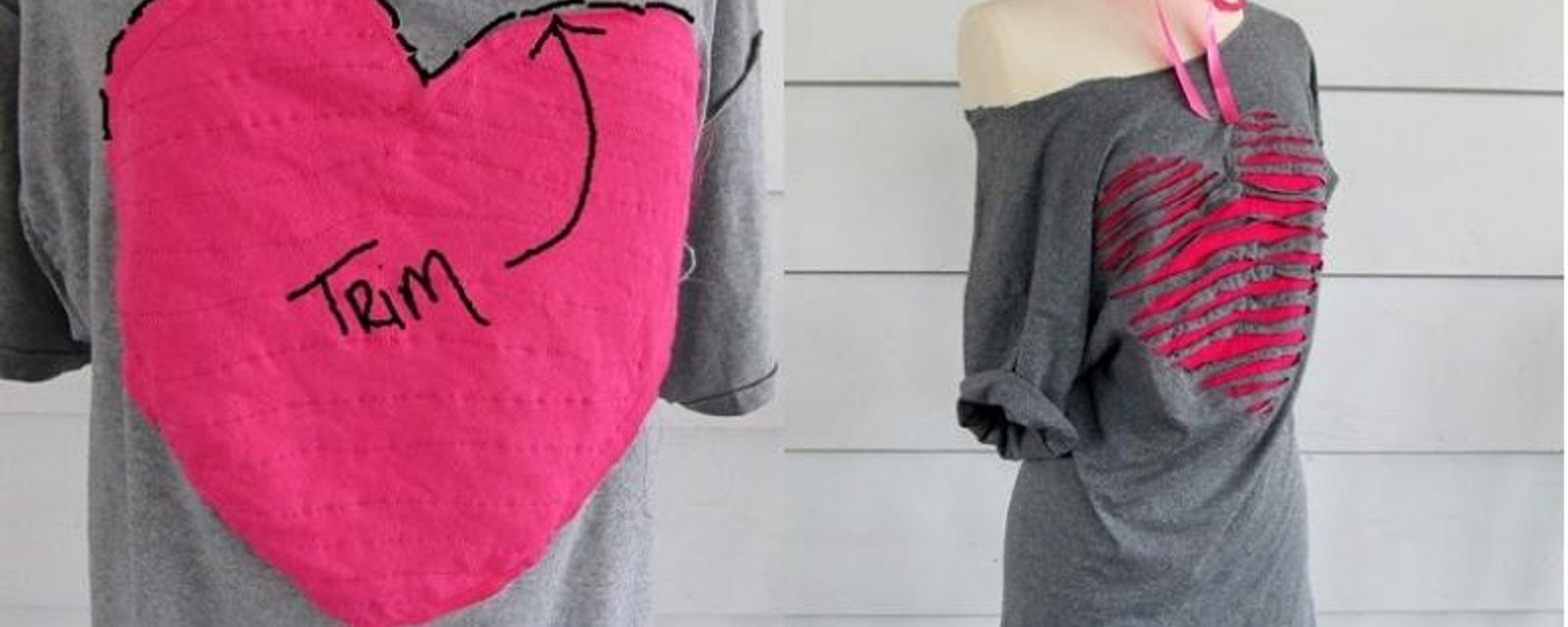 Transformation de T-Shirt: Un coeur pour ajouter de la couleur!