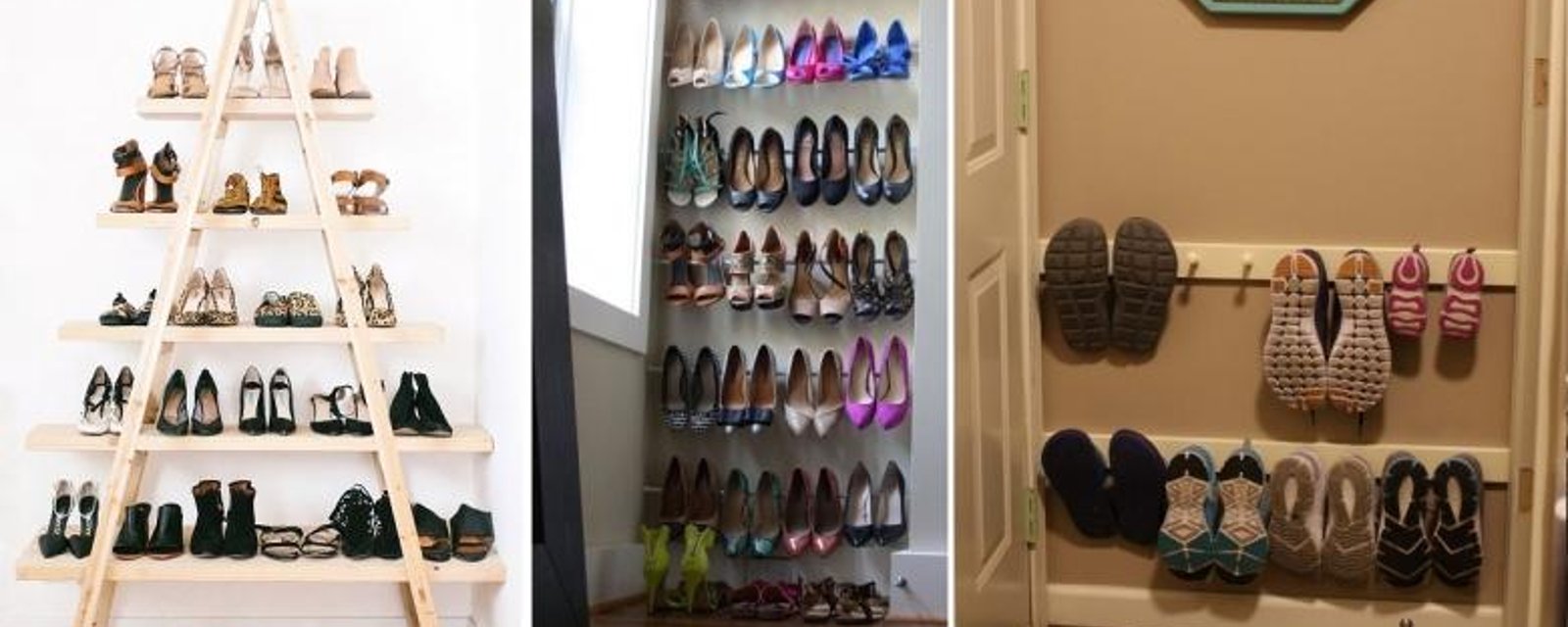 Voici 14 brillantes façons de ranger les chaussures, avec des matériaux particuliers!