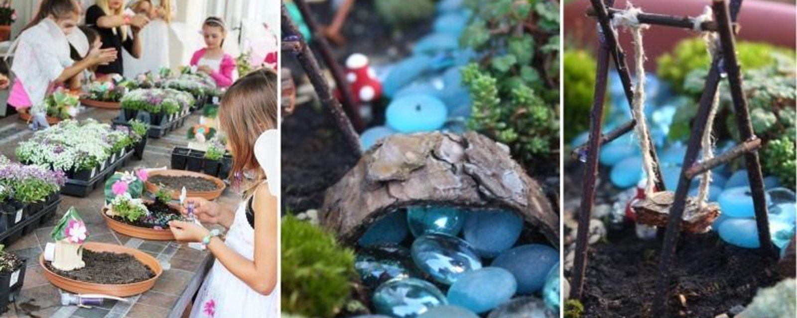 Bricoler de beaux jardins de fées avec les enfants, à partir de soucoupes pour pots à fleurs!! 