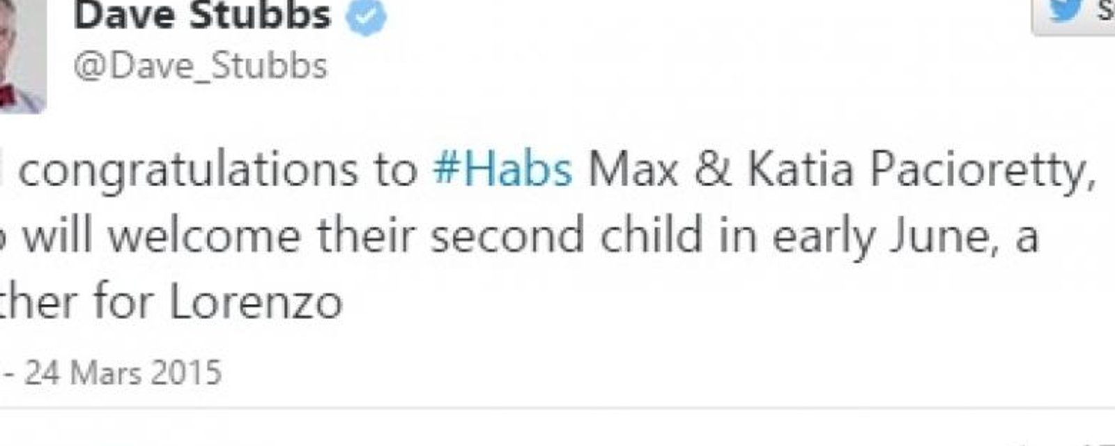 Grande nouvelle pour Max Pacioretty!