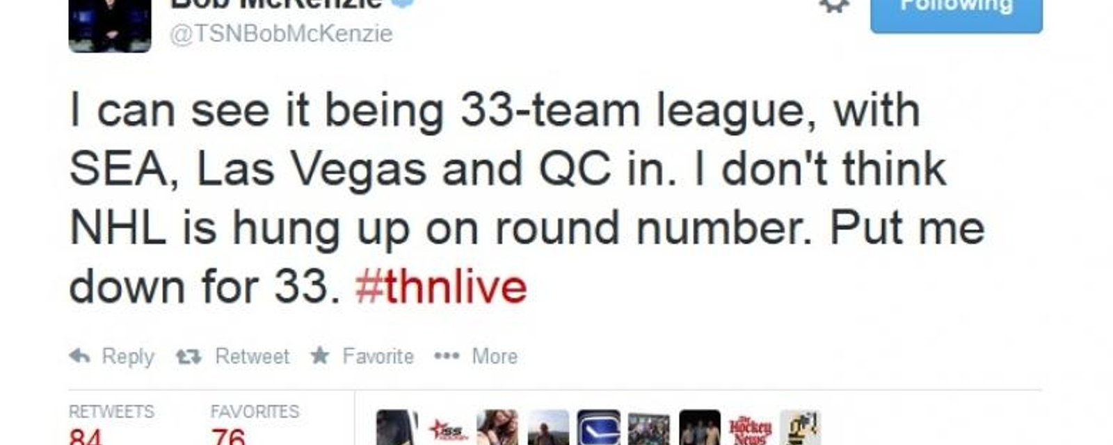 Le retour des Nordiques passerait par une ligue à 33 équipes?