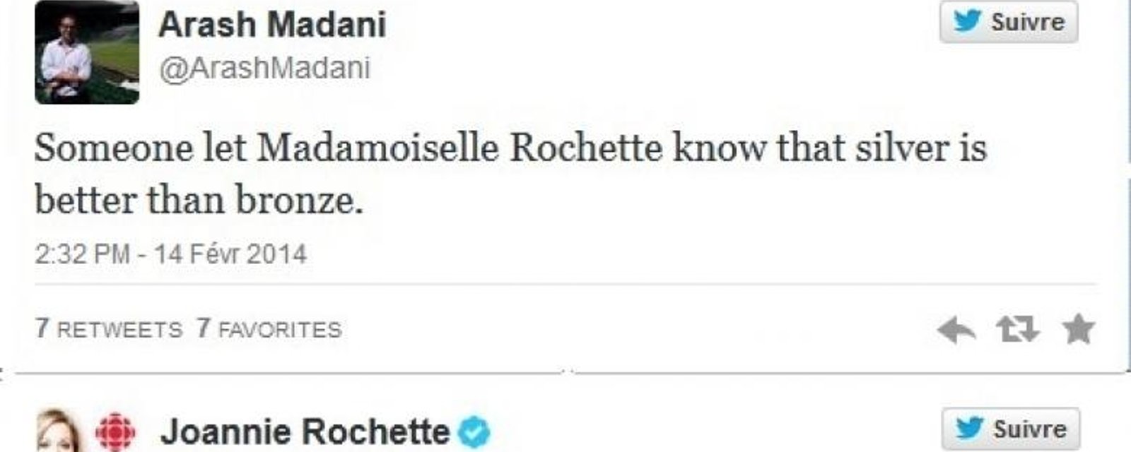 Joannie Rochette sème la controverse sur Twitter