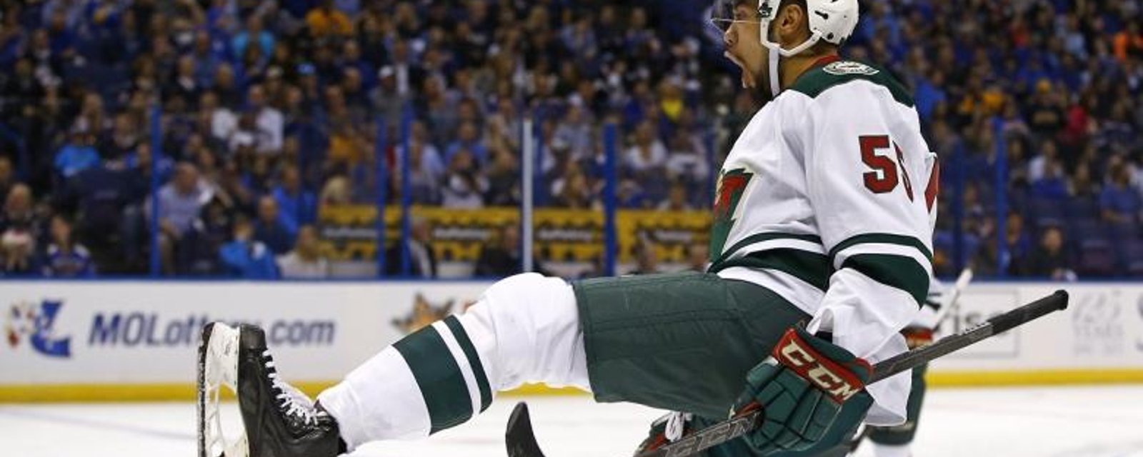 Video: Matt Dumba's monster hit punishes the Oilers suicide pass.