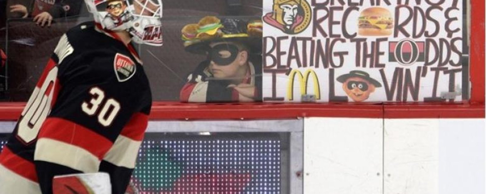 Report: Sens' order fans to stop throwing burgers on the ice.