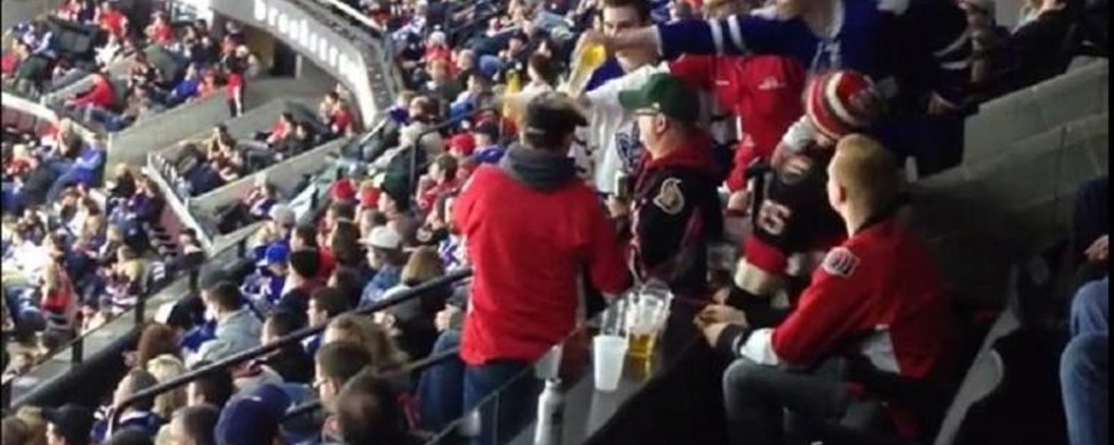 Two fans brawl in the stands and the result is terrifying! (VIDEO)