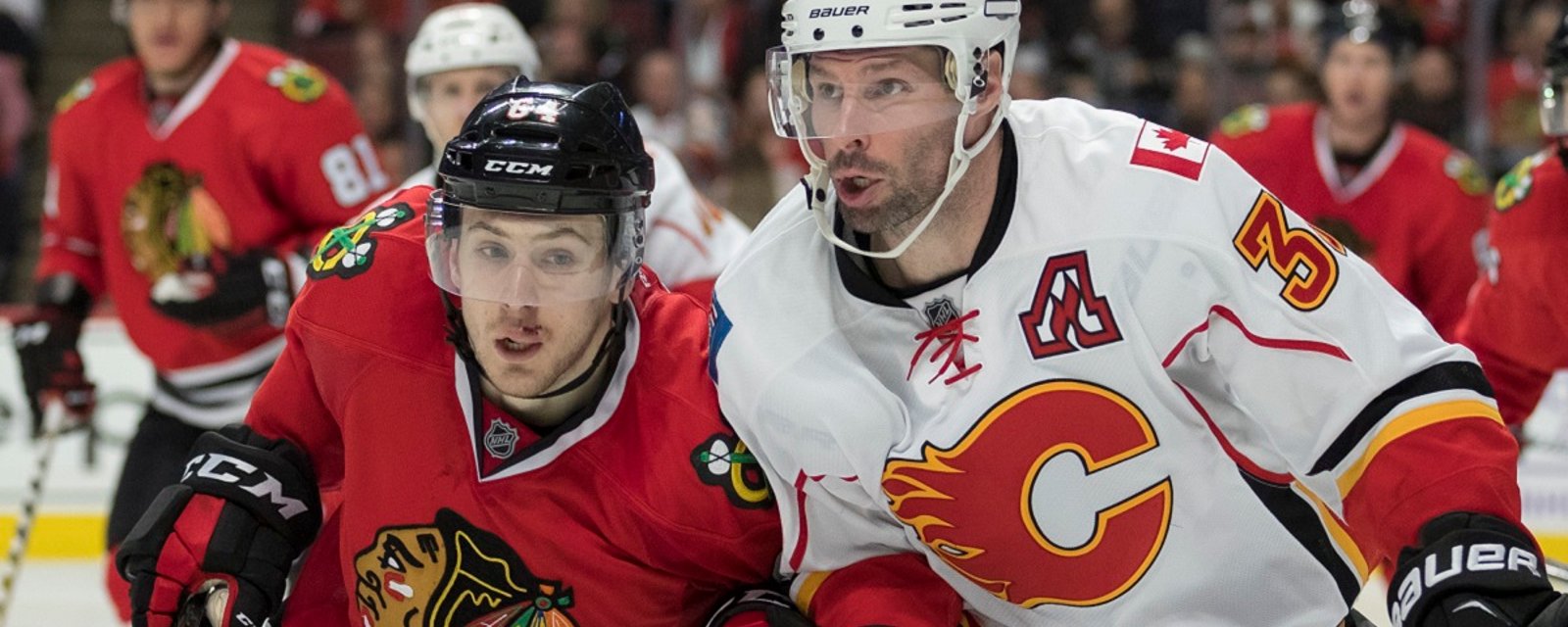 Flames veteran out after surgery to repair broken bone.