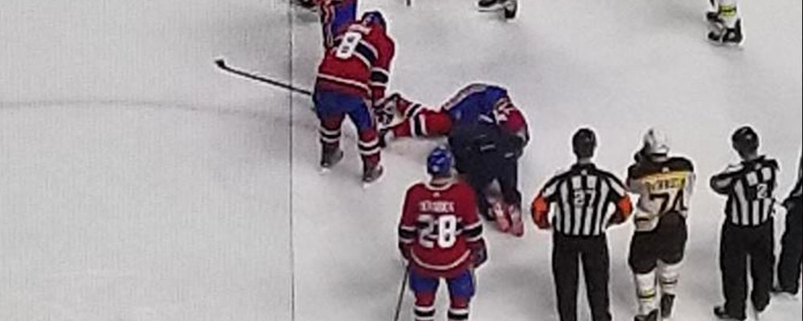 Breaking: Habs' young forward takes a Zdeno Chara slapshot to the head