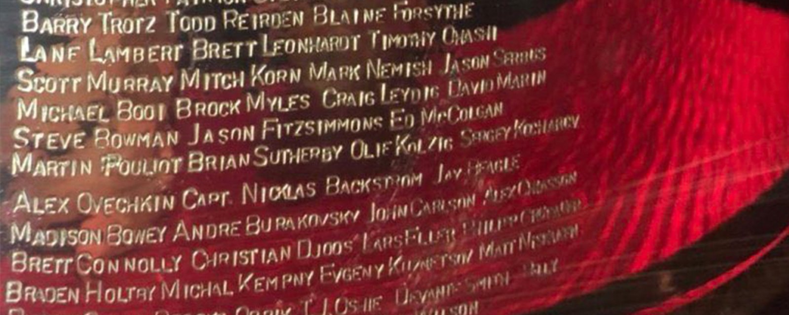 Capitals legend has his name misspelled on the Stanley Cup