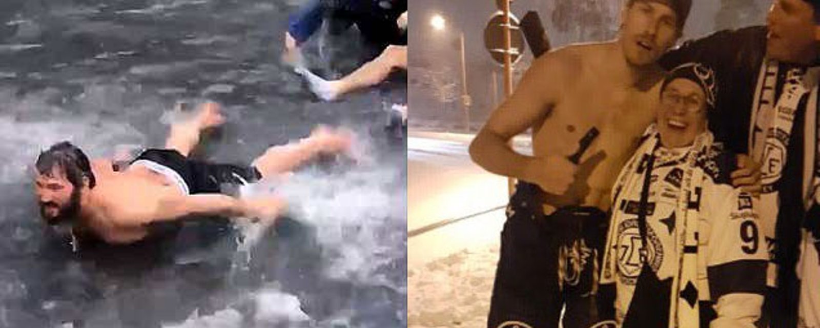 Swedish hockey player channels his inner Ovechkin in best drunken celebration