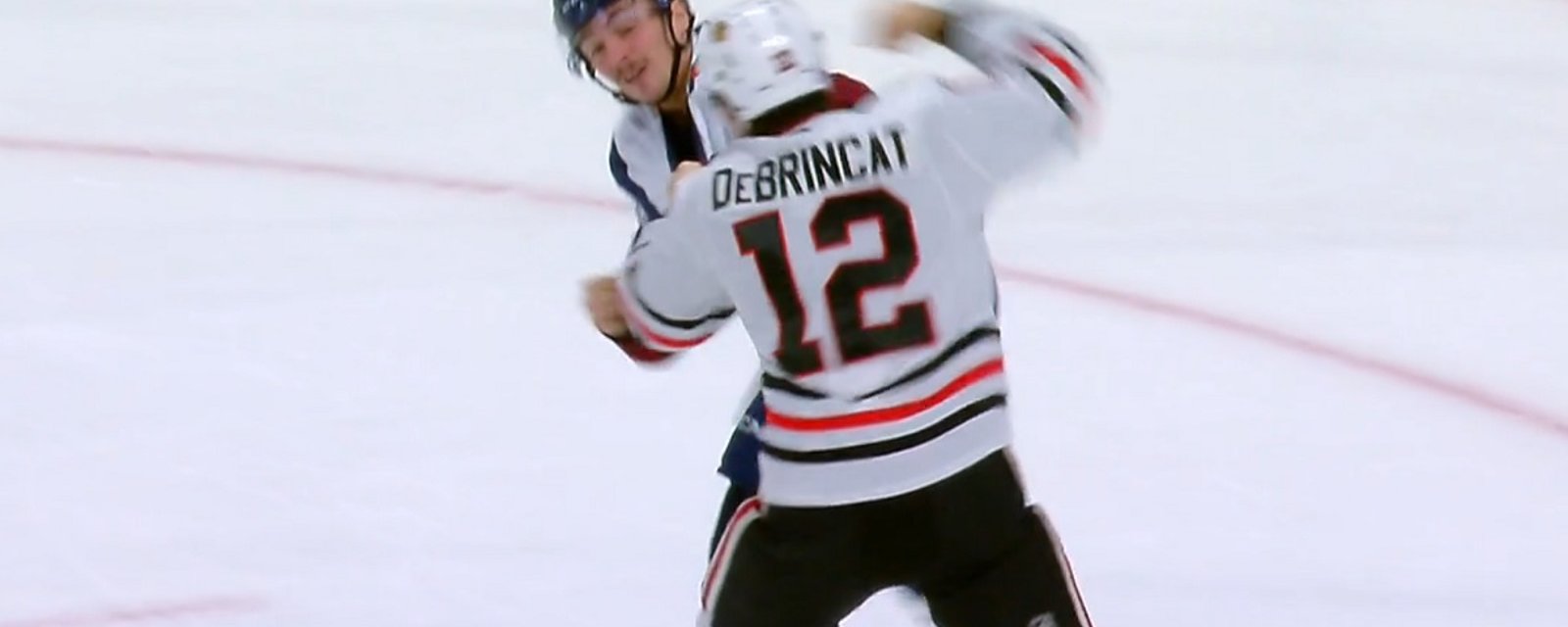 Alex DeBrincat and Samuel Girard drop the gloves on Saturday night.