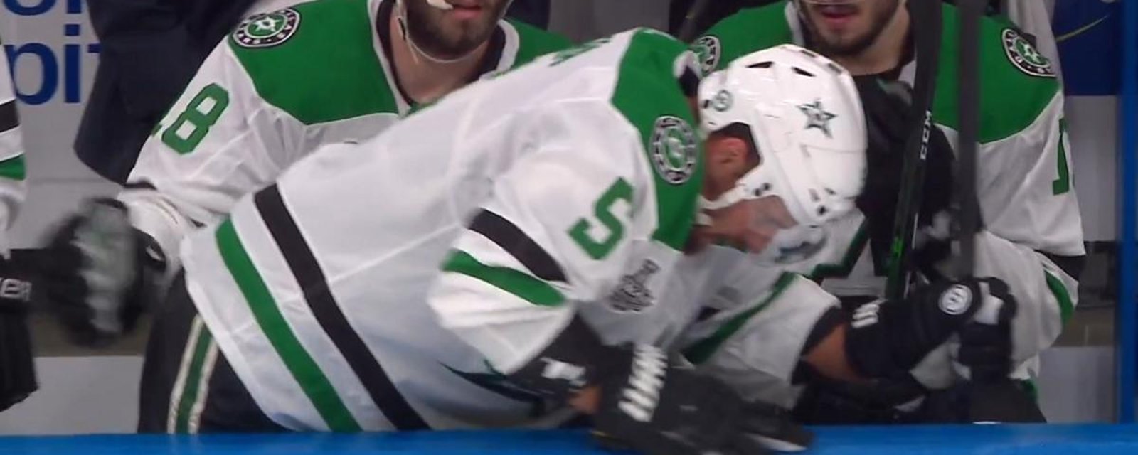 Andrej Sekera hobbles to the locker room in agony.