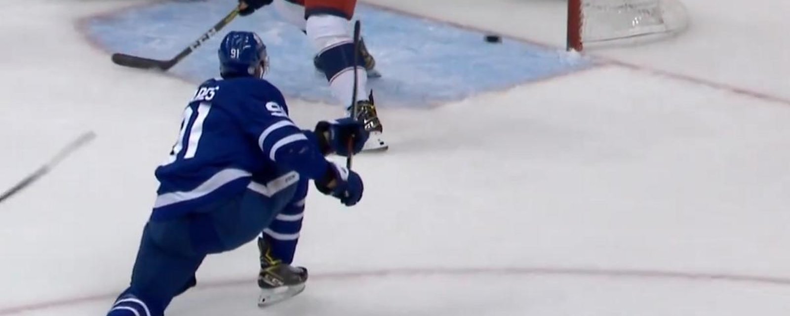 John Tavares misses on a wide open net.