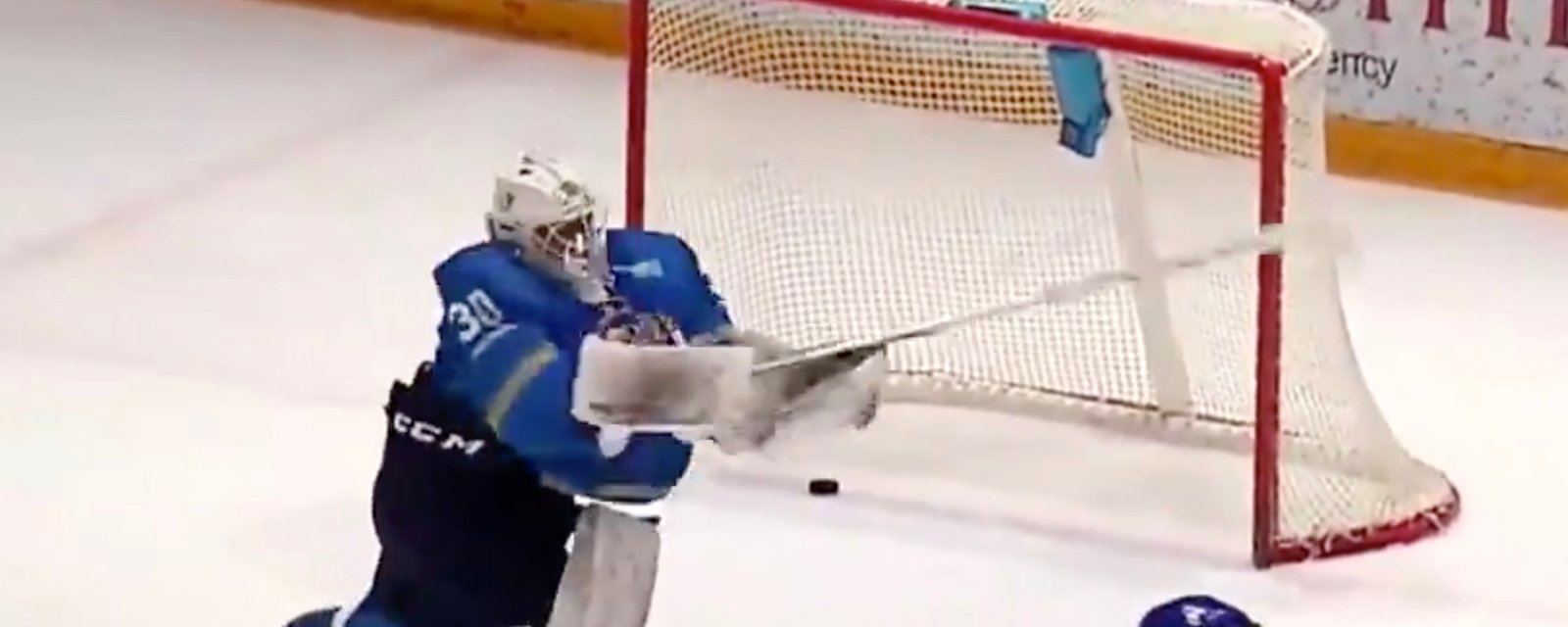 Veteran goalie Kramar has temper tantrum on ice, throws and breaks