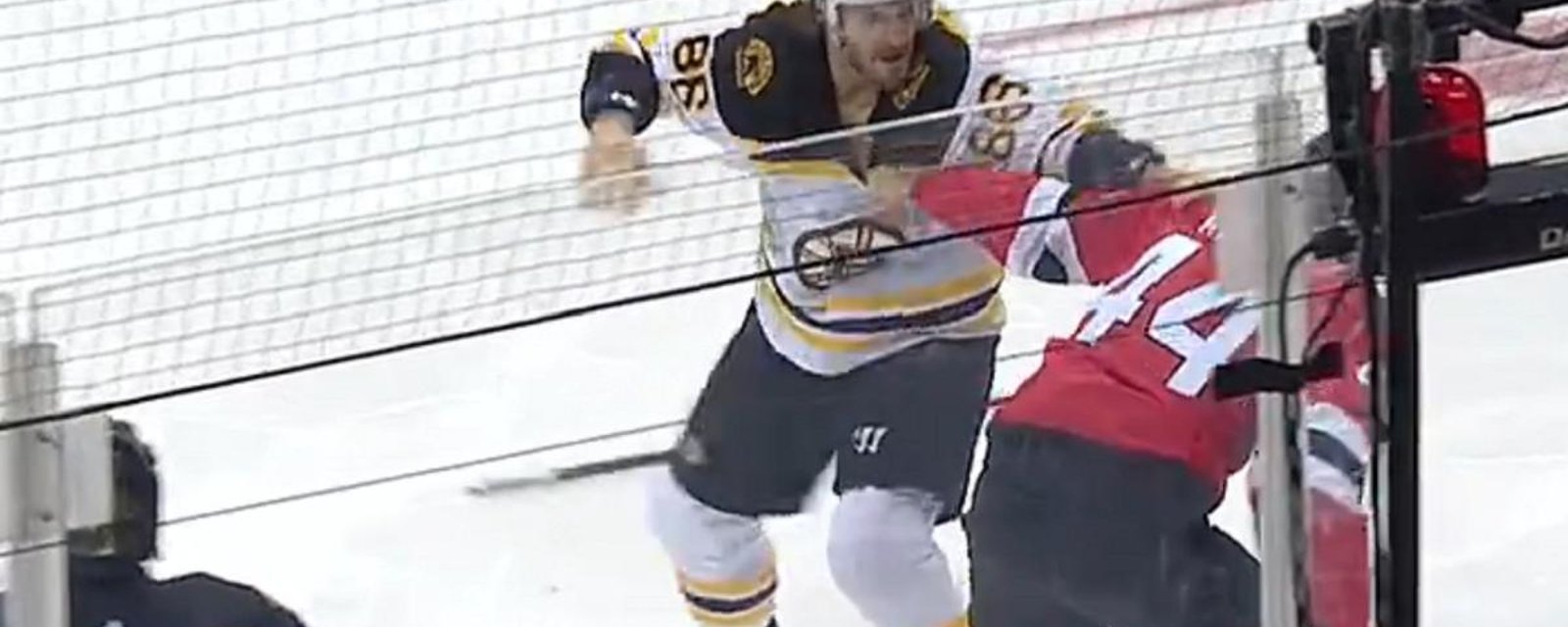 Kevan Miller and Miles Wood drop the gloves in the opening seconds.