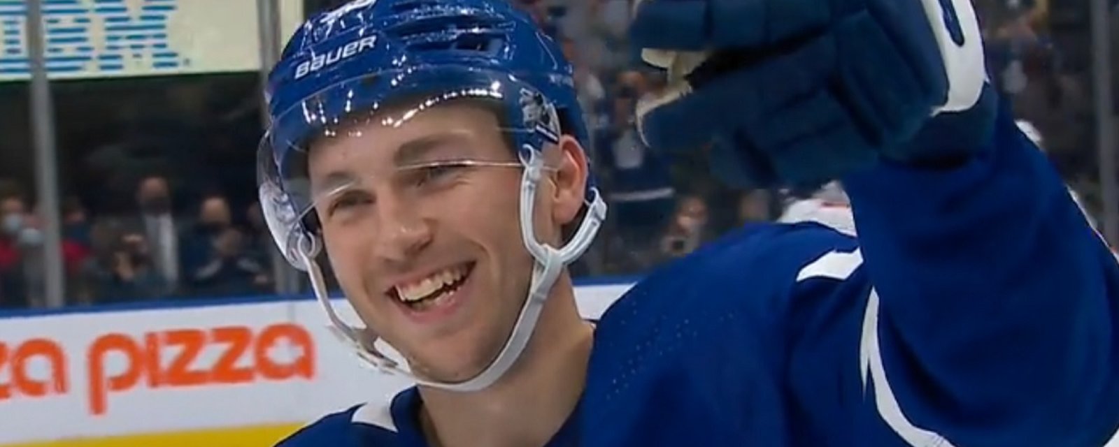Michael Bunting scores his first goal as a Maple Leaf.
