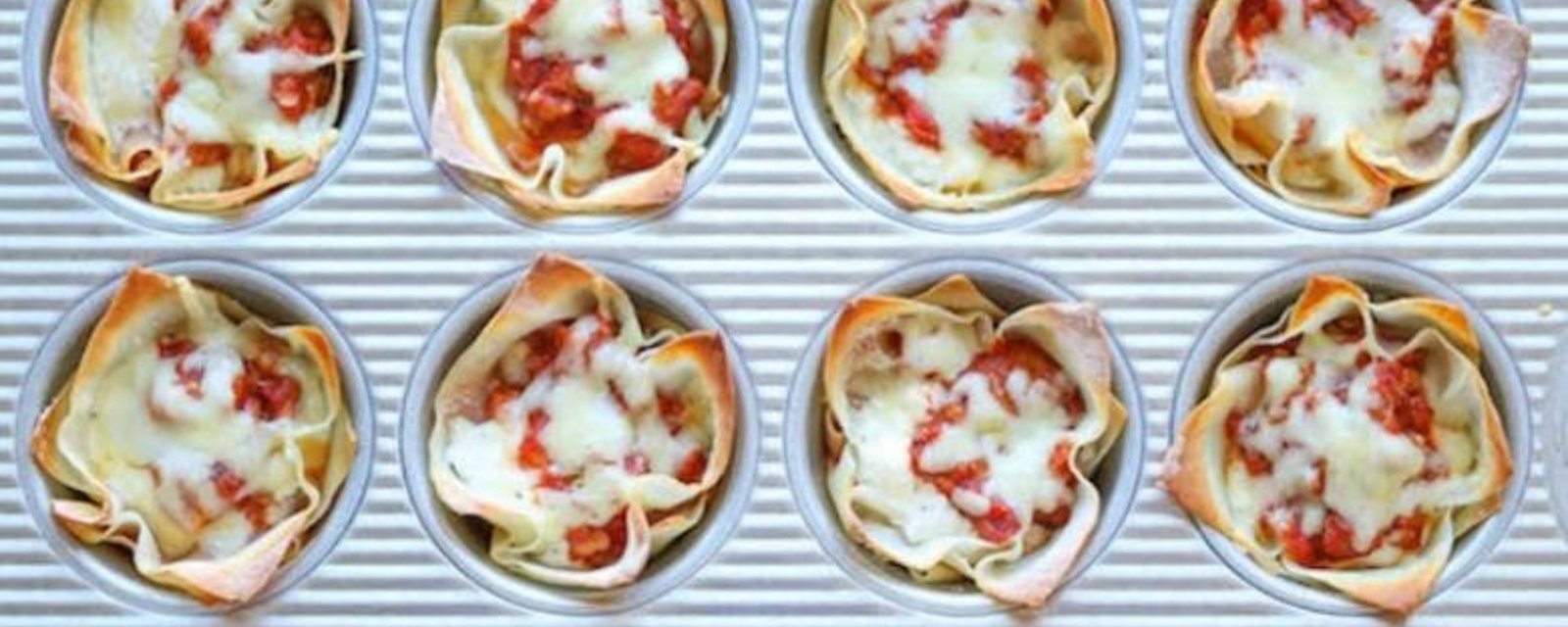 Mini lasagnes dans une pâte won ton