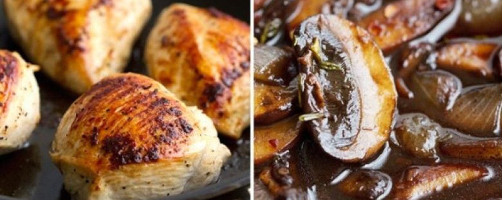 Poitrine de poulet balsamique aux champignons