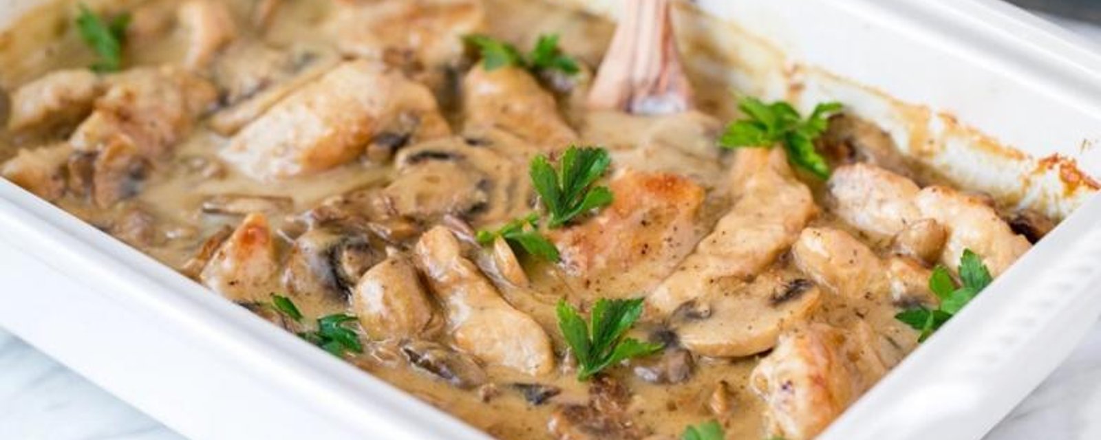 Casserole de poulet et de champignons