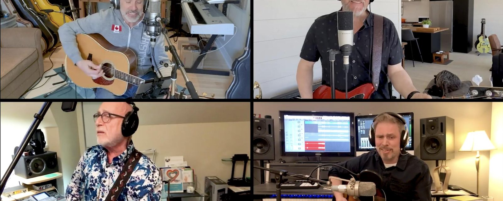 Sylvain Cossette, Roch Voisine, Patrick Norman et Jean-François Breau publient une chanson en mode confinement