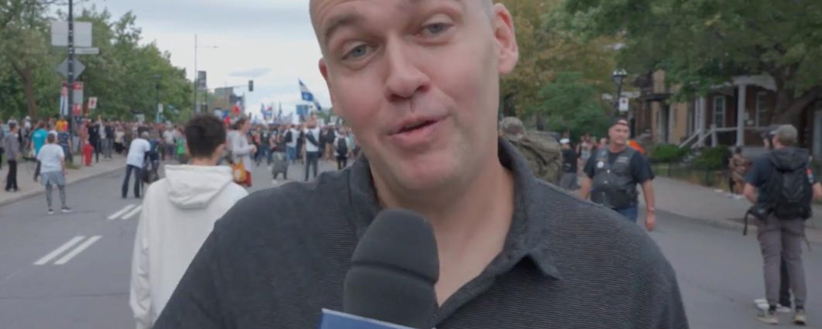 Guy Nantel est de retour avec un voxpop dans une manifestation contre les mesures santaires