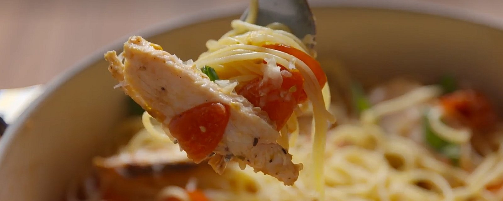 Les meilleures pâtes au poulet bruschetta