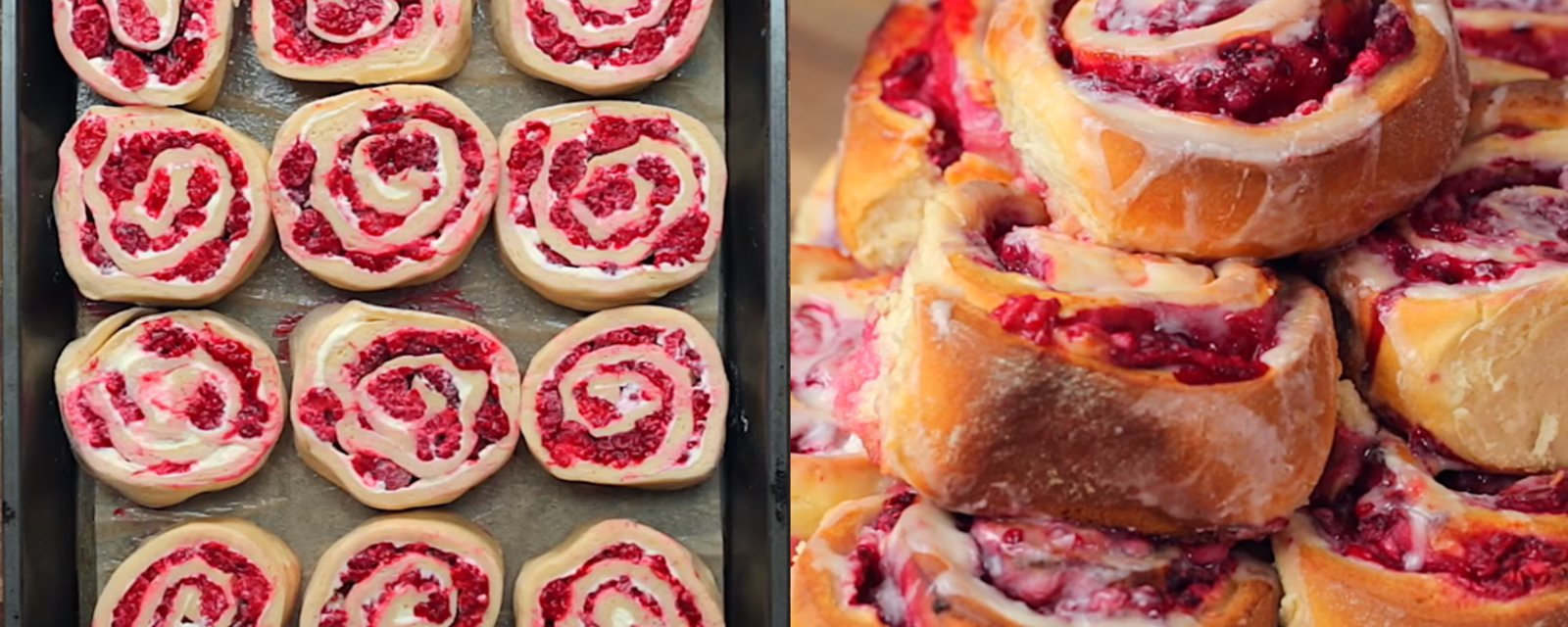 Délicieuses brioches aux framboises faites maison