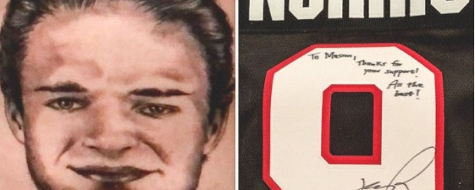 Un fan des Sens s'est fait tatouer la face de Josh Norris pour un chandail autographié!