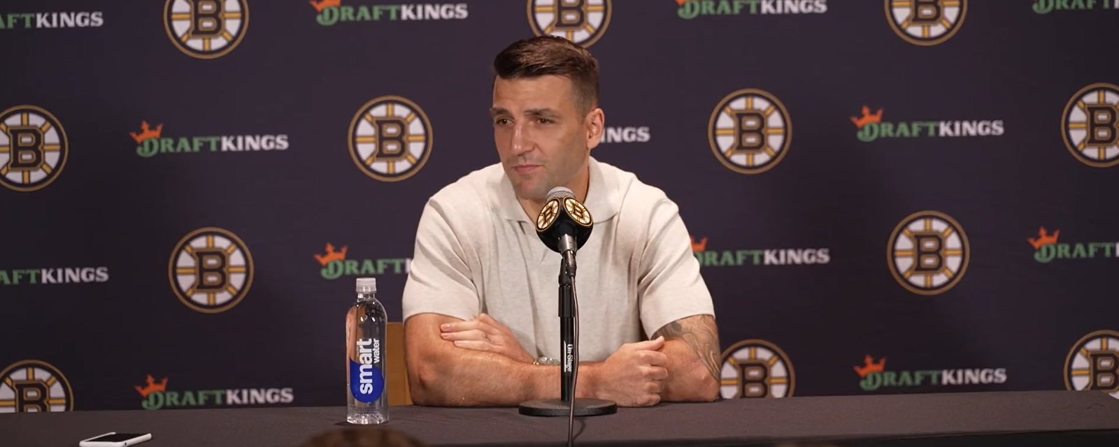 Voyez les commentaires de Patrice Bergeron à sa dernière conférence de presse en carrière