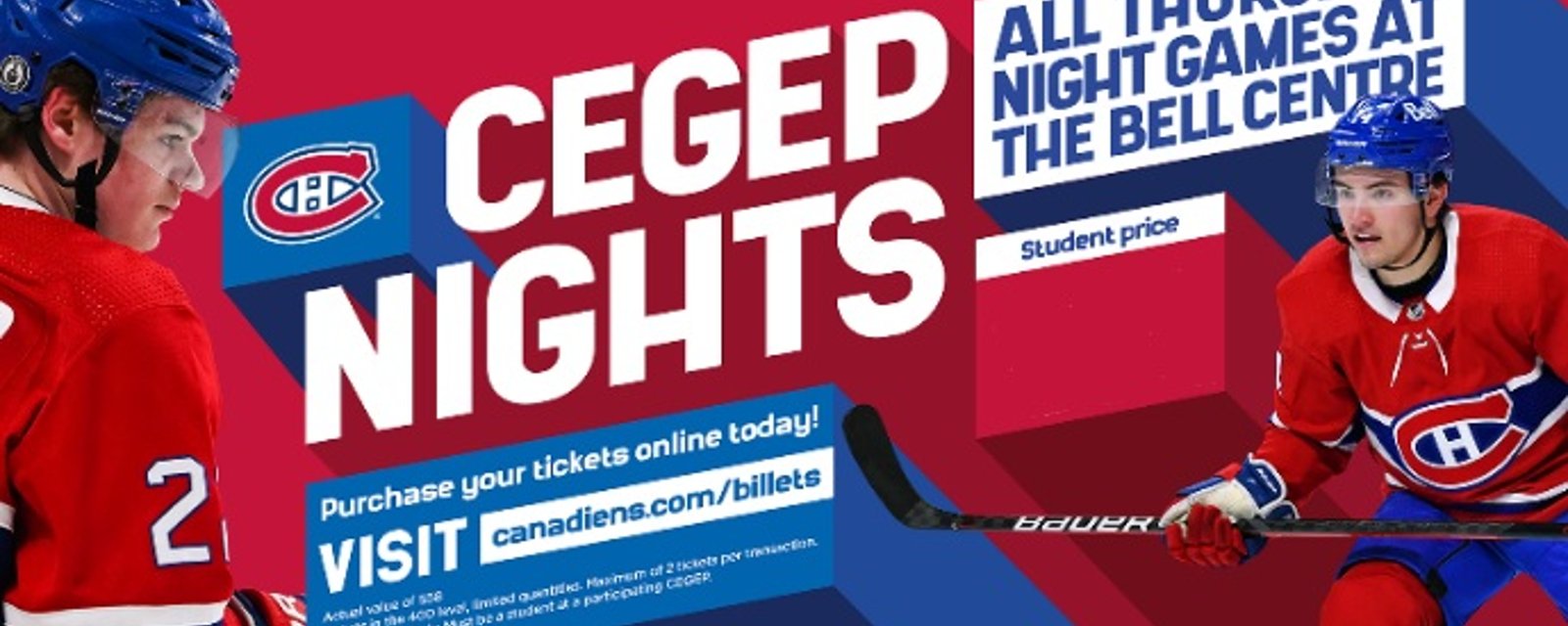 Le Canadien annonce des billets à rabais pour les étudiants