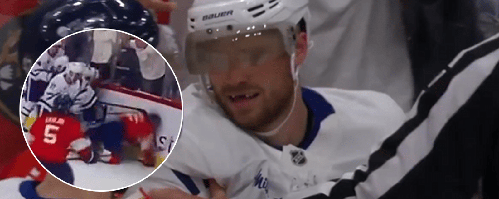 Max Domi y va d'un coup absolument dégueulasse sur Aleksander Barkov en fin de match