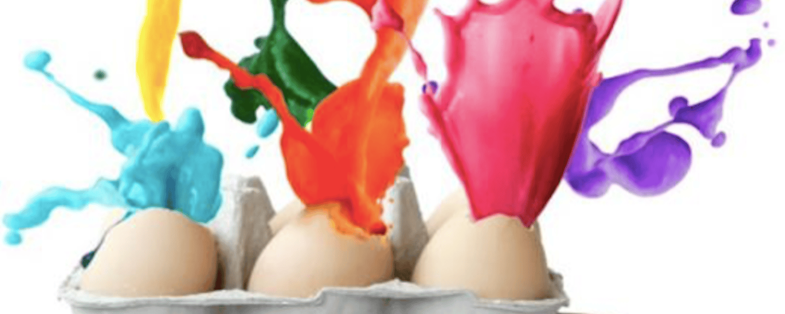 Une activité artistique originale pour Pâques: lancer des oeufs de peinture pour faire une toile!