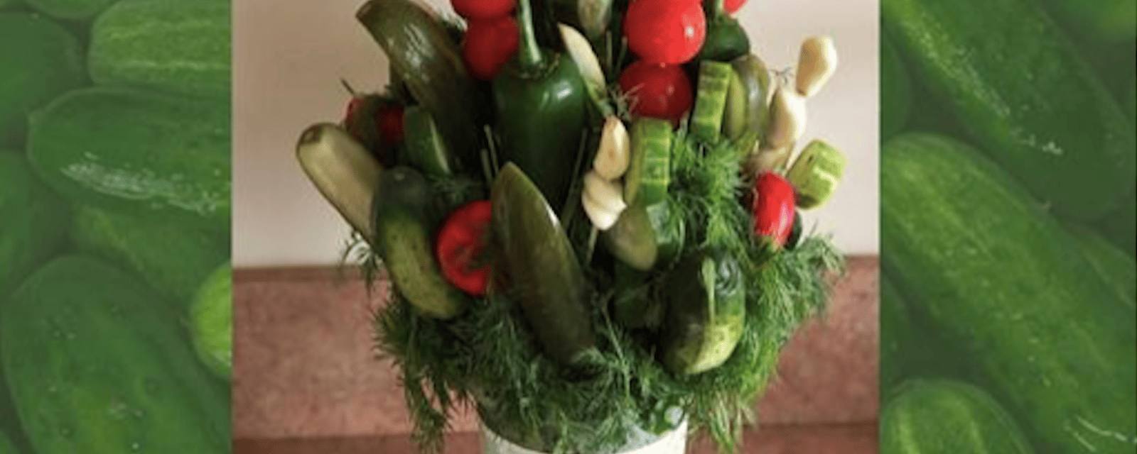 Le bouquet de cornichons est une alternative savoureuse aux fleurs pour la Saint-Valentin