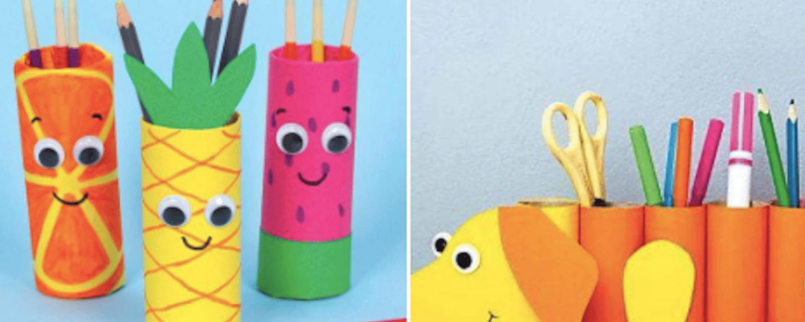 12 porte-crayons avec des matériaux recyclés