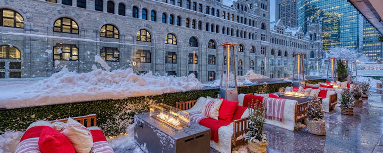 Cette terrasse hivernale de Montréal s'est transformée en un paradis alpin