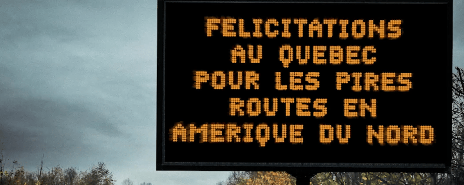 Le Québec remporte le triste prix des pires routes de l'Amérique du Nord.