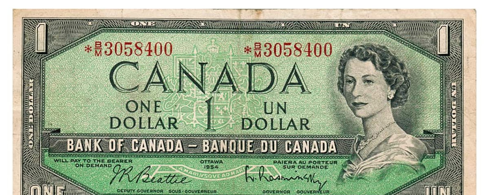 Un rare billet de 1 $ canadien vaut aujourd'hui plus de 7 000 $