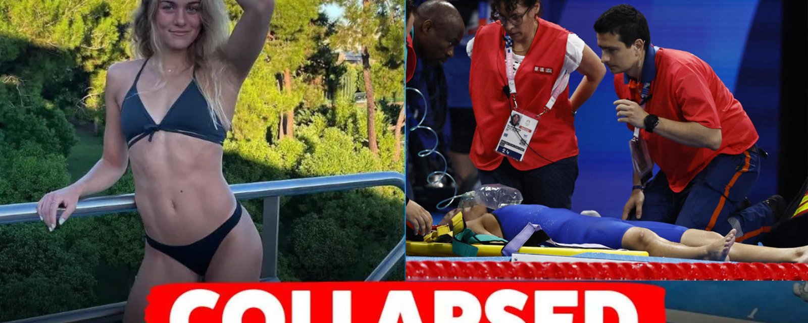 Swimmer Tamara Potocka collapses poolside and is stretchered off after 200M IM race at the Olympics