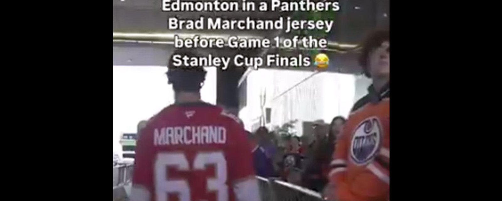Panthers fan gets threatened by Oilers fans Before Game 1
